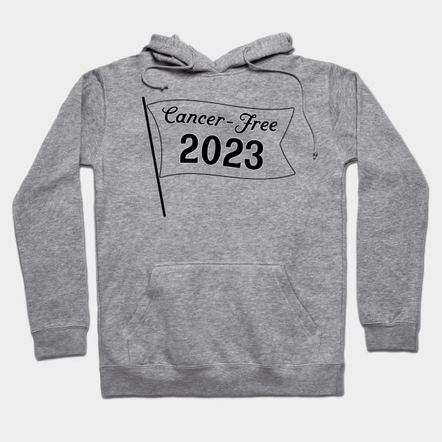 cancer-free 2023 flag (blank) Hoodie by mystudiocreate